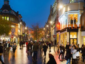 Leicester high street at Christmas