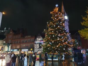 Christmas Tree and Clock Tower